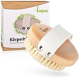 lampox® Runde Körperbürste, Trockenbürste rund, Peelingbürste, Massagebürste, Peeling körper,...